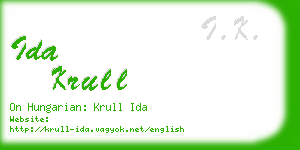 ida krull business card